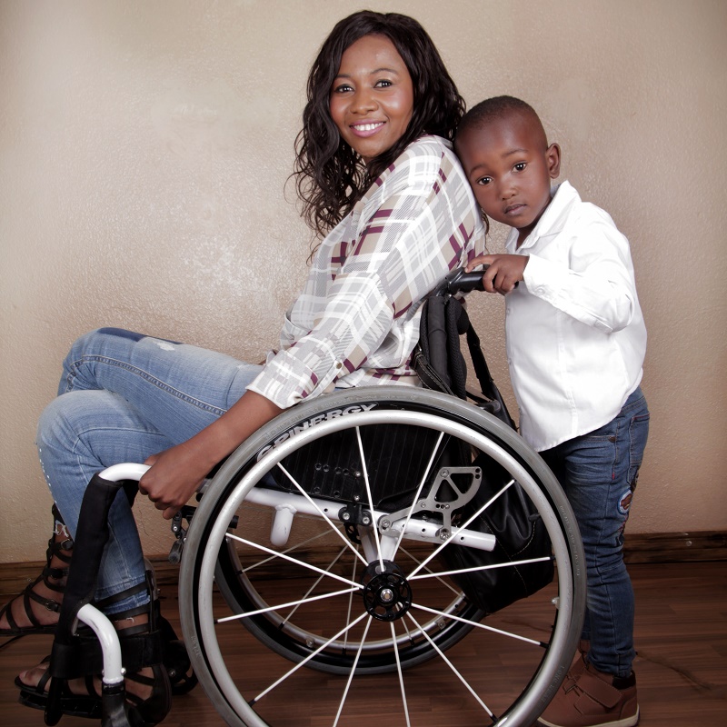 Rigid frame wheelchair user